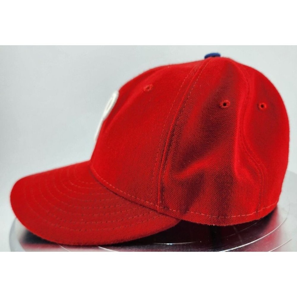 New Era Cool Base 59FIFTY MLB Philadelphia Phillies Red Fitted Hat Cap Size 7 - Picture 3 of 11